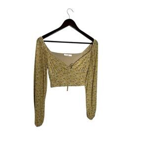 Blue‎ Blush sz small orange floral off shoulder top womens